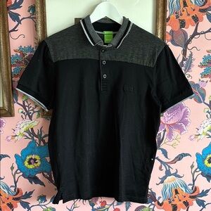 Hugo Boss Black Polo with Gray Collar